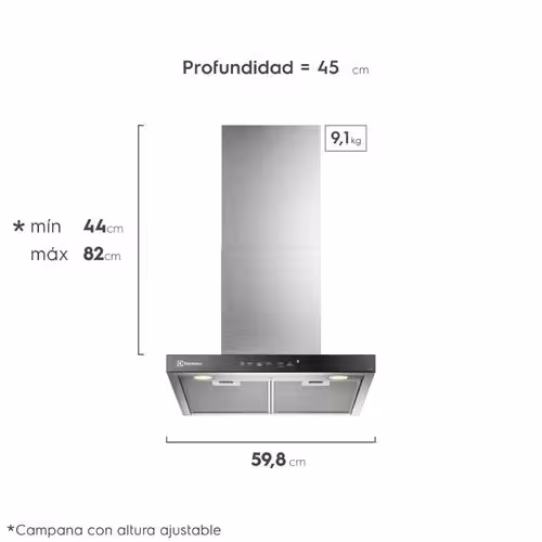 campana extrac de olores empotrable ce6tf 60cm medidas