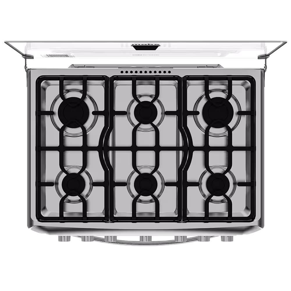 cocina a gas em7620fx0 inox 6q mabe desde arriba