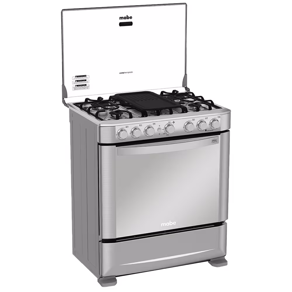 cocina a gas em7620fx0 inox 6q mabe diagonal izquierda
